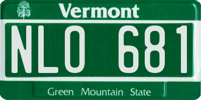 VT license plate NLO681