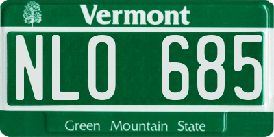 VT license plate NLO685