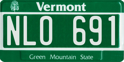 VT license plate NLO691