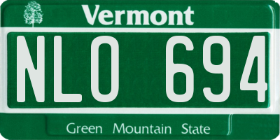 VT license plate NLO694