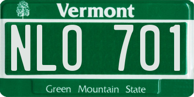 VT license plate NLO701