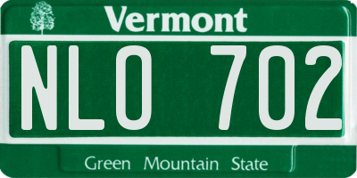 VT license plate NLO702
