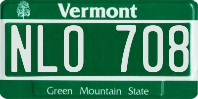 VT license plate NLO708