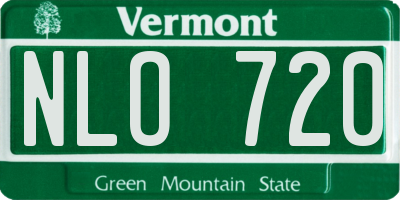 VT license plate NLO720