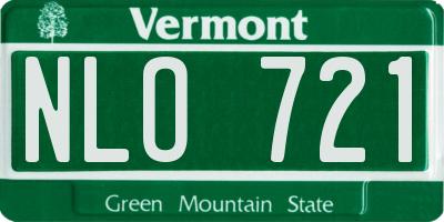 VT license plate NLO721
