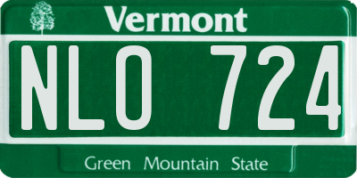 VT license plate NLO724