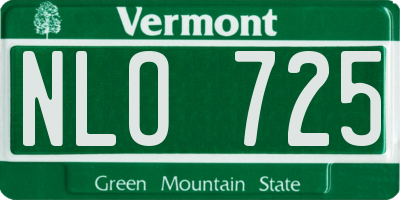 VT license plate NLO725