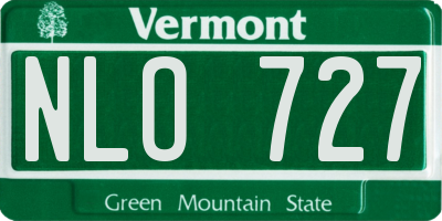 VT license plate NLO727