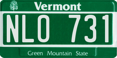 VT license plate NLO731