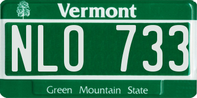 VT license plate NLO733
