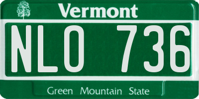 VT license plate NLO736