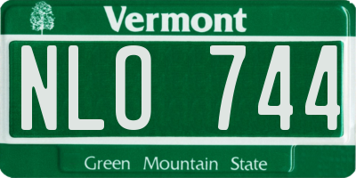 VT license plate NLO744