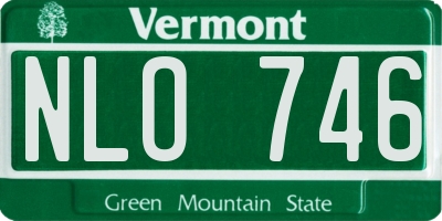 VT license plate NLO746