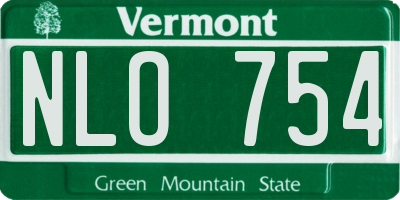 VT license plate NLO754