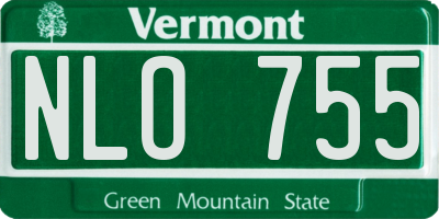VT license plate NLO755