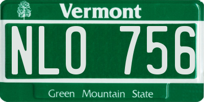 VT license plate NLO756