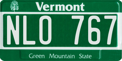 VT license plate NLO767