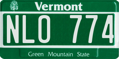 VT license plate NLO774