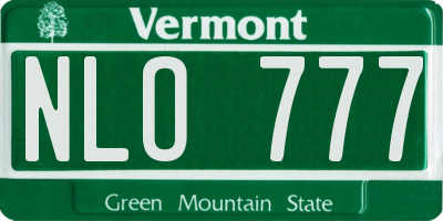 VT license plate NLO777