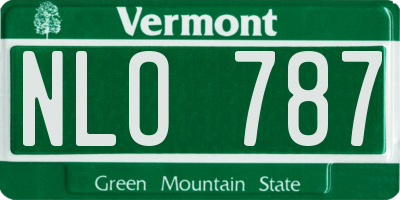 VT license plate NLO787