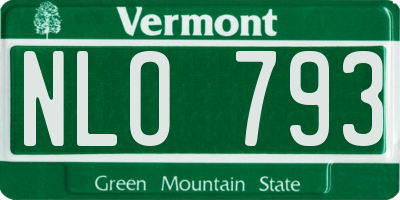 VT license plate NLO793