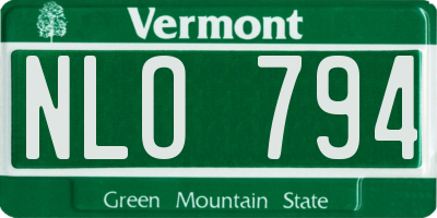 VT license plate NLO794