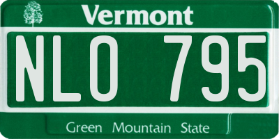 VT license plate NLO795