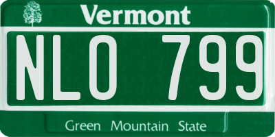 VT license plate NLO799