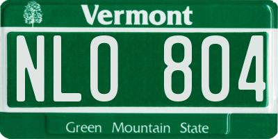 VT license plate NLO804