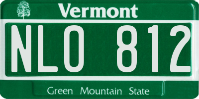 VT license plate NLO812