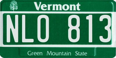 VT license plate NLO813