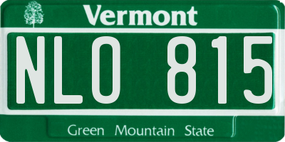 VT license plate NLO815