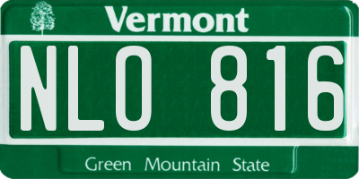VT license plate NLO816