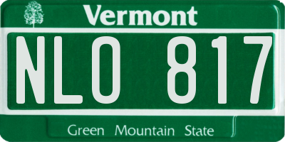 VT license plate NLO817