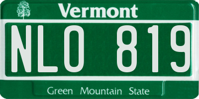 VT license plate NLO819