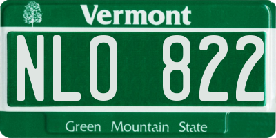 VT license plate NLO822