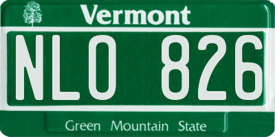VT license plate NLO826