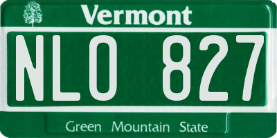 VT license plate NLO827