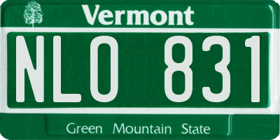 VT license plate NLO831