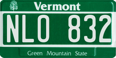 VT license plate NLO832