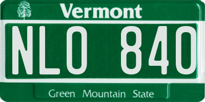 VT license plate NLO840