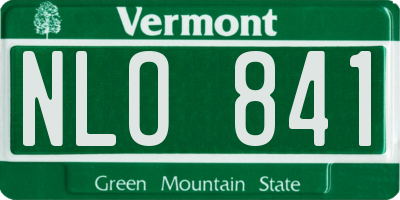 VT license plate NLO841