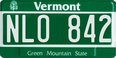 VT license plate NLO842