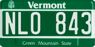 VT license plate NLO843