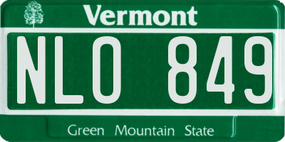 VT license plate NLO849