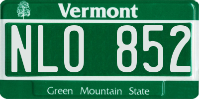 VT license plate NLO852