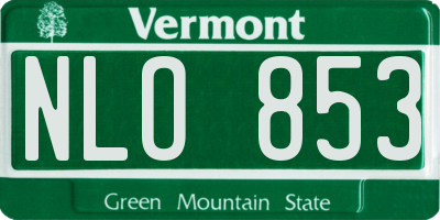 VT license plate NLO853
