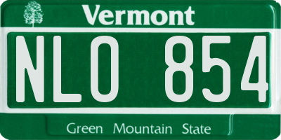 VT license plate NLO854