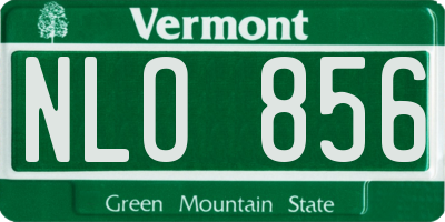 VT license plate NLO856