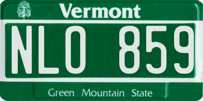 VT license plate NLO859
